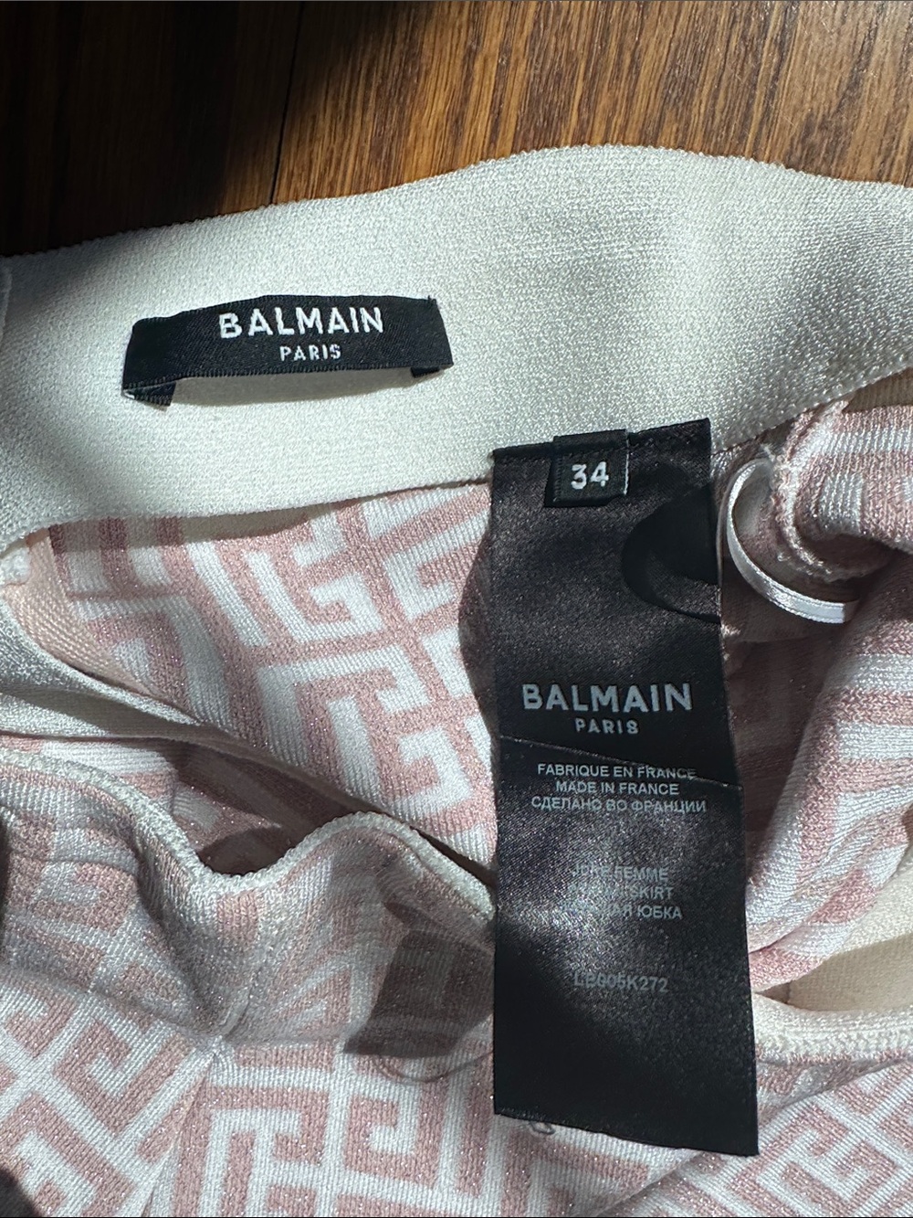 Balmain Women's Pink Patterned Knit Skirt - Picture 4 of 5